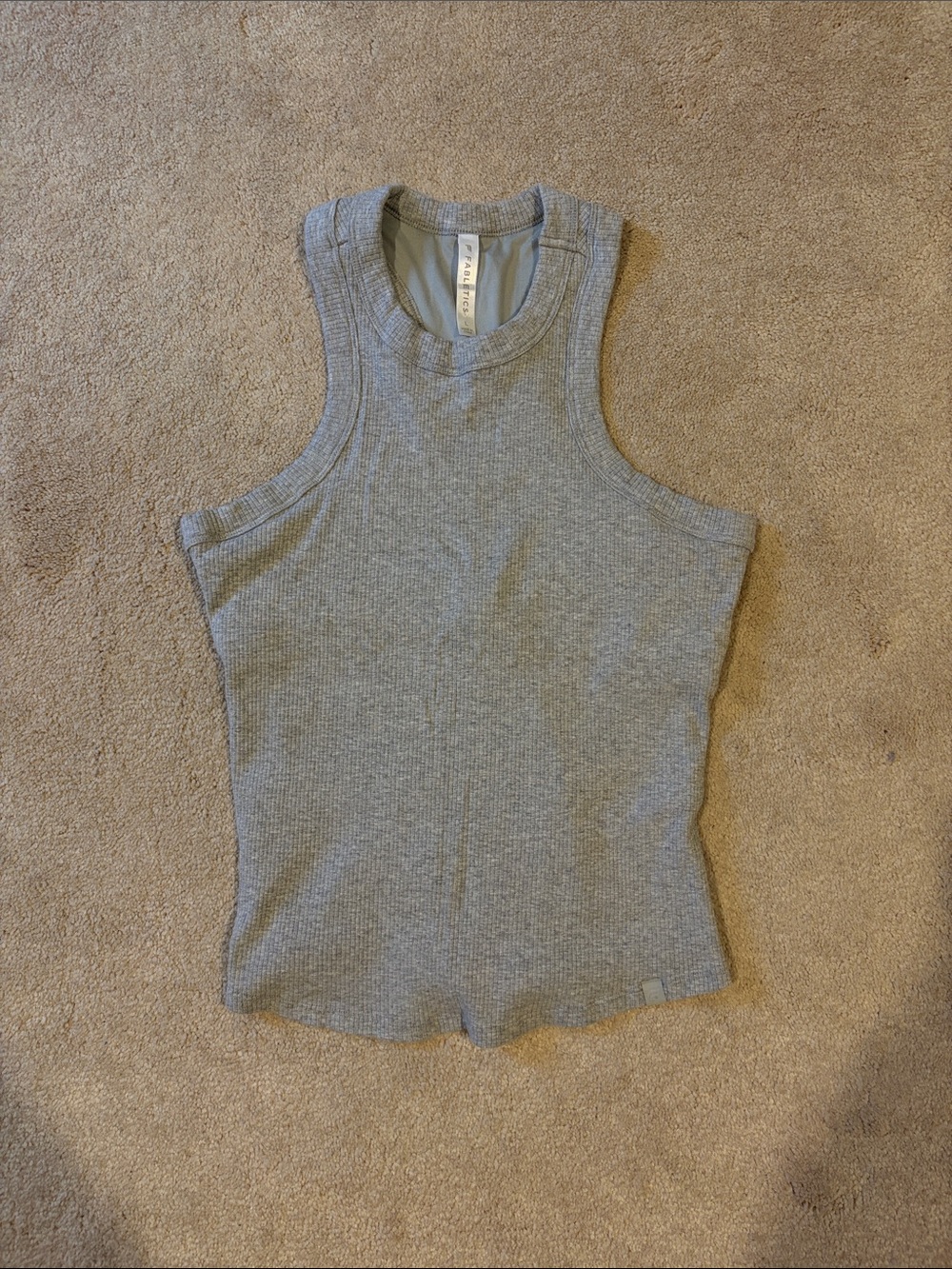 Gray Fabletics racer back with built in bra